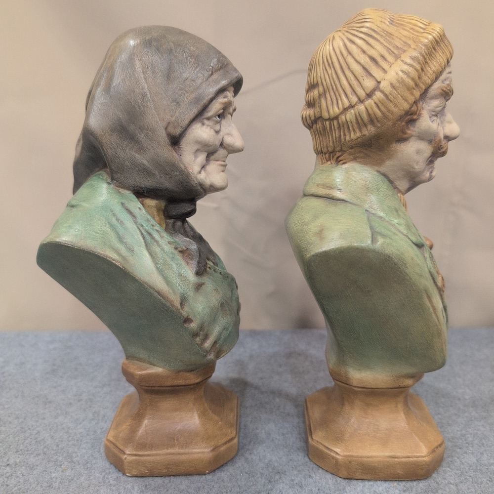 Vintage Salty Dog and Sea Hag Beulah Ceramic Bust Figurines Nautical Decor Set - Picture 5 of 7